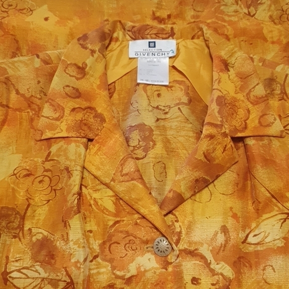 Givenchy Blended Linen Floral Tiger Orange Coat - Picture 5 of 9